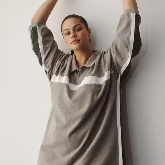 Gola x Anthropologie Team Jersey Mini Dress Floral Graphic Striped XS NWT 276464 - Picture 3 of 10